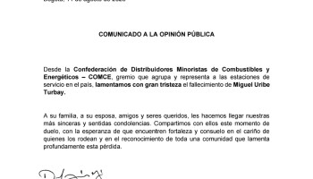 Comunicado COMCE: Fallecimiento de Miguel Uribe Turbay, Senador y Precandidato presidencial.