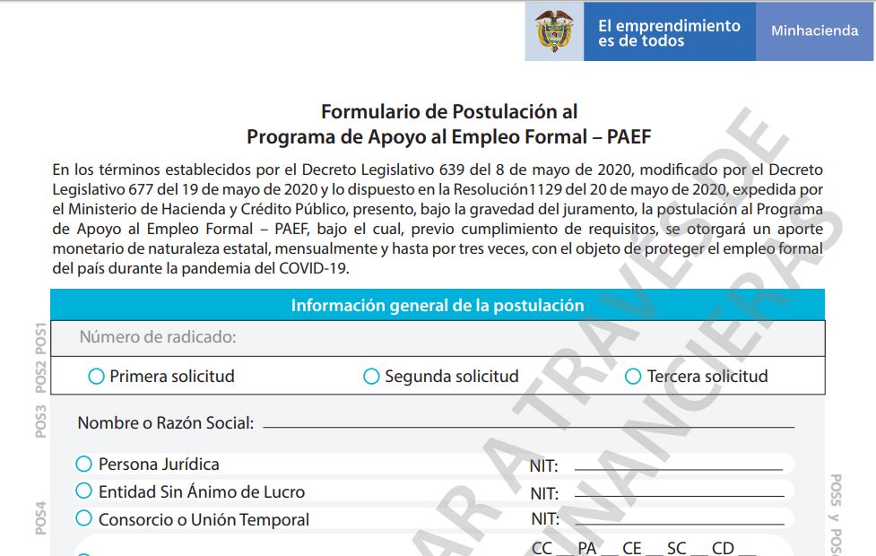 formulario empleo PAEF