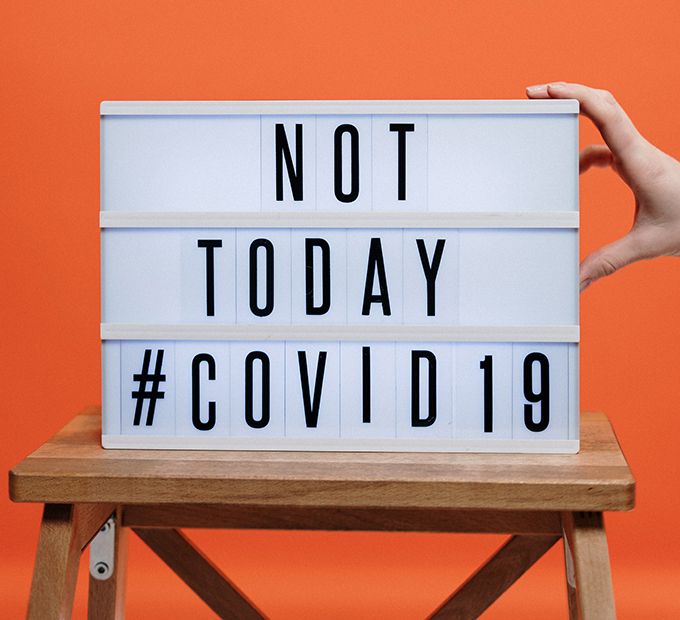 not today covid19 sign on wooden stool 3