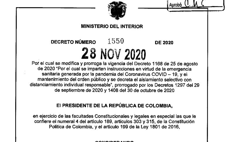 decreto 1550 de 2020 portada