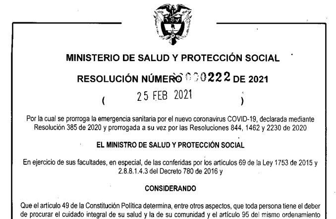 resolucion 0222 2021 min salud y proteccion social